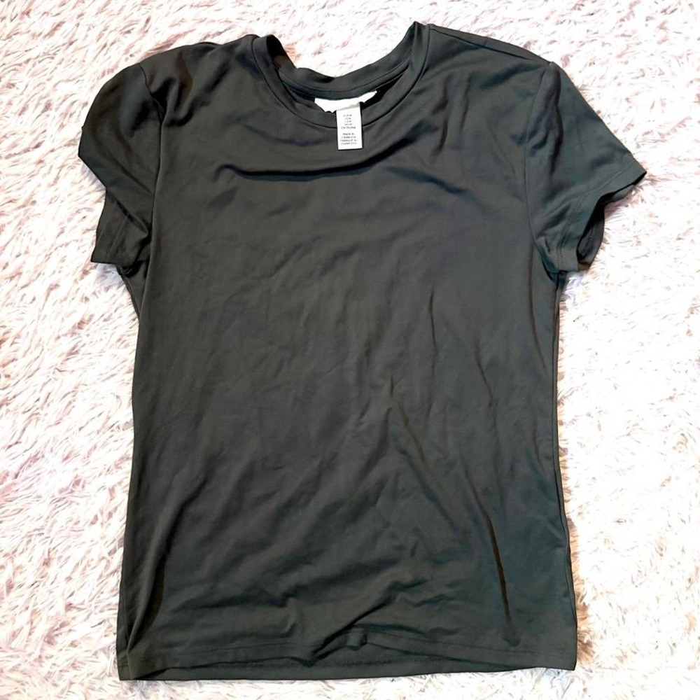 Slinky Stretch Elevated Basic Clean Girl Campus Athletic Minimalist Top Womens M